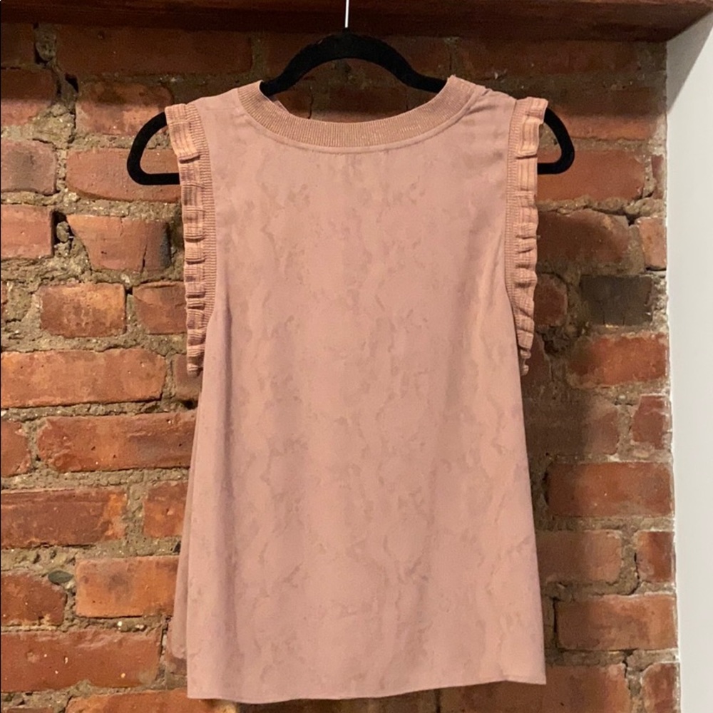 Ruffled sleeved high neck tank top